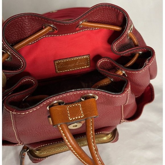 Dooney & Bourke Wine Red Color Pebble Grain Leather Large Murphy Backpack NWOT - Picture 9 of 15